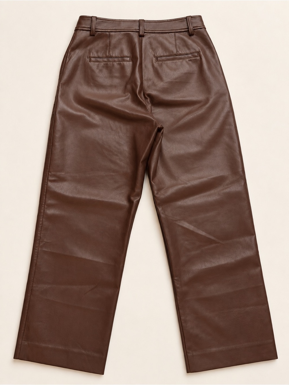 Aritzia Babaton Command Cropped Vegan Leather Pants Brown Size 6 - Picture 2 of 5